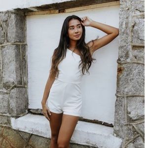 White one shoulder romper